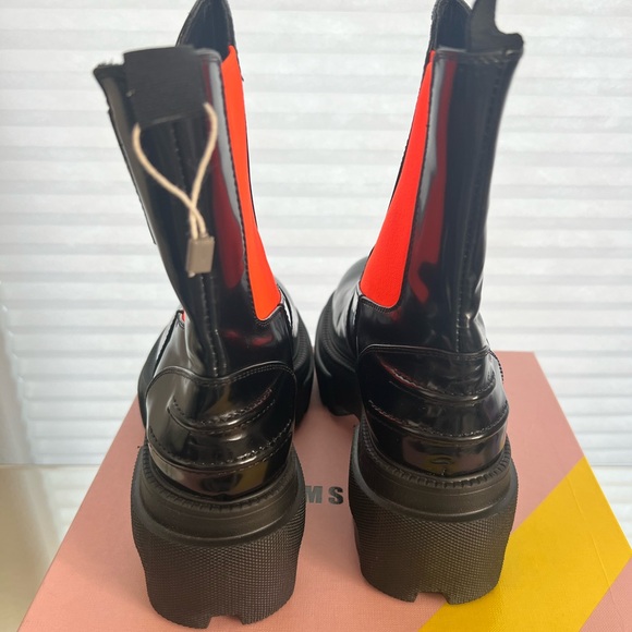 NEW 💥 MSGM Stivale DONNA Chunky Lug Boot Highlighter ORANGE Color Size EU 40 - Picture 5 of 11